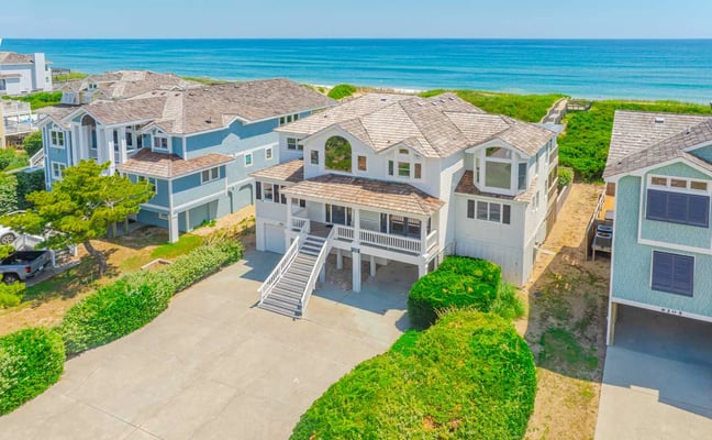 Overhead look of a soundside community in the Outer Banks.